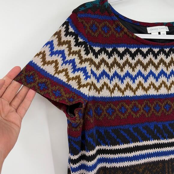 London TImes Drop Waist Dress 14 Indie Folk Dark Academia 90s Pleated Heritage - Picture 3 of 9